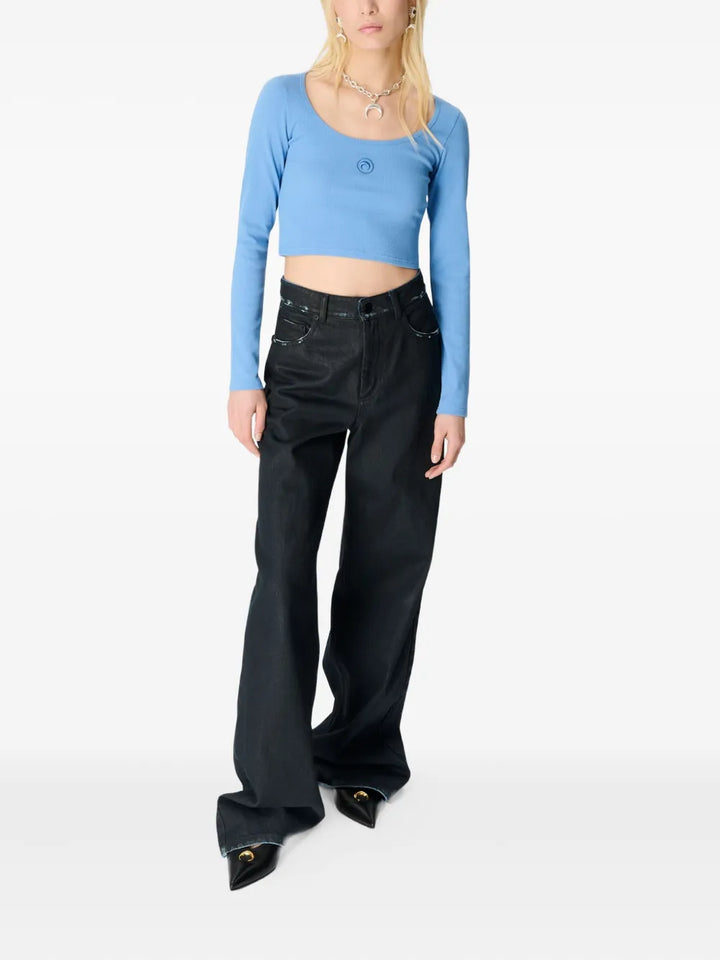 Moon Waxed High-Waist Denim
