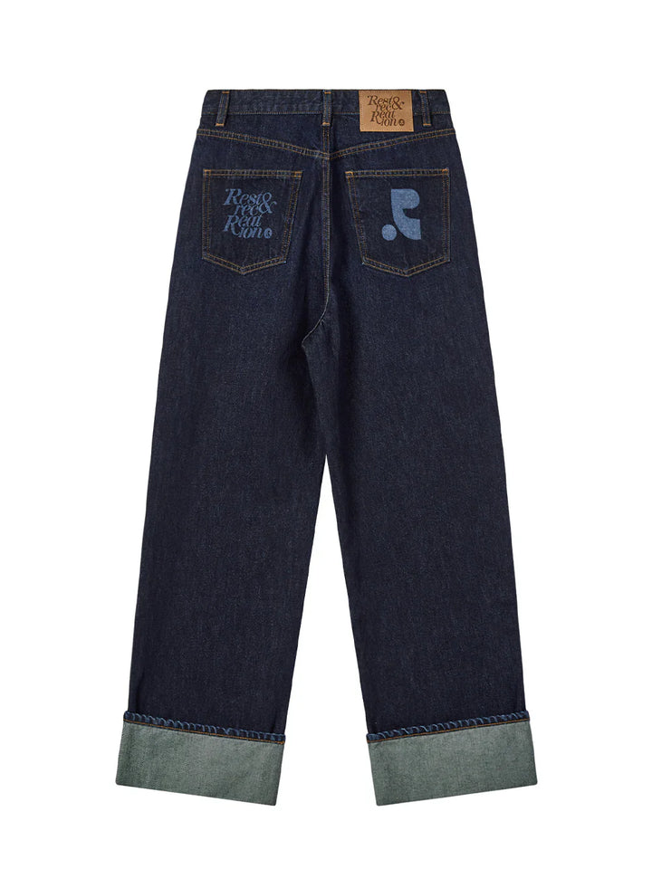 Roll-Up Wide Jeans