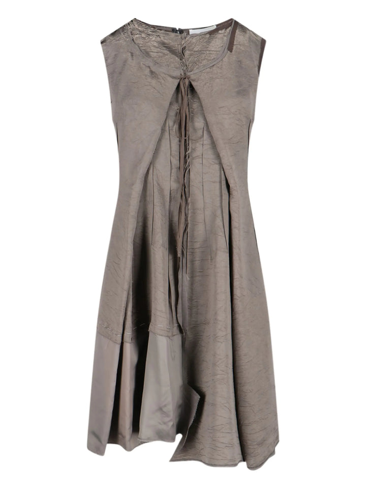 Midi Dress Wrinkled Acetate