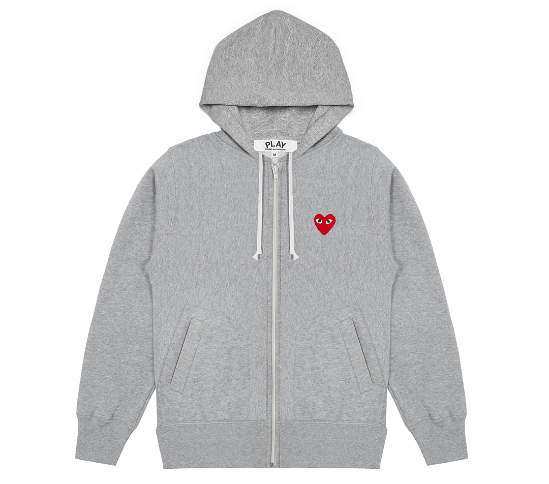 Red Emblem Zip-Up Hoodie
