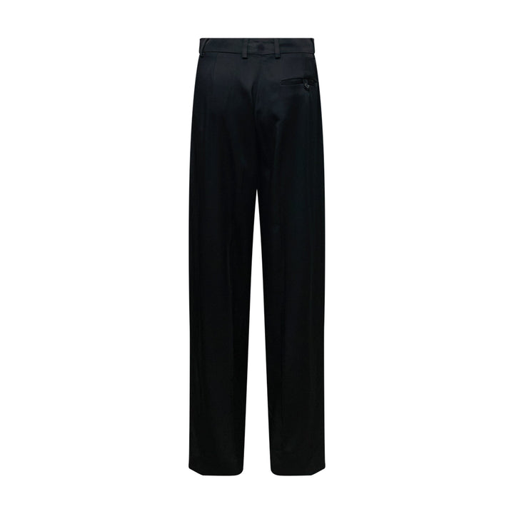 Satin Dropped Waist Straight Pants
