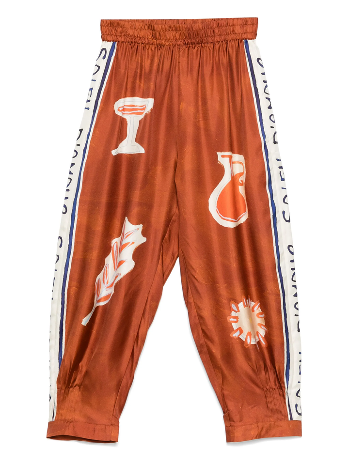 Soleil D'Amour Tapered Silk Pant