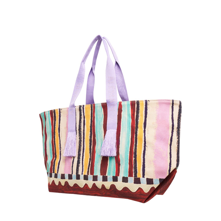 Michelle Stripe Patch Beach Tote