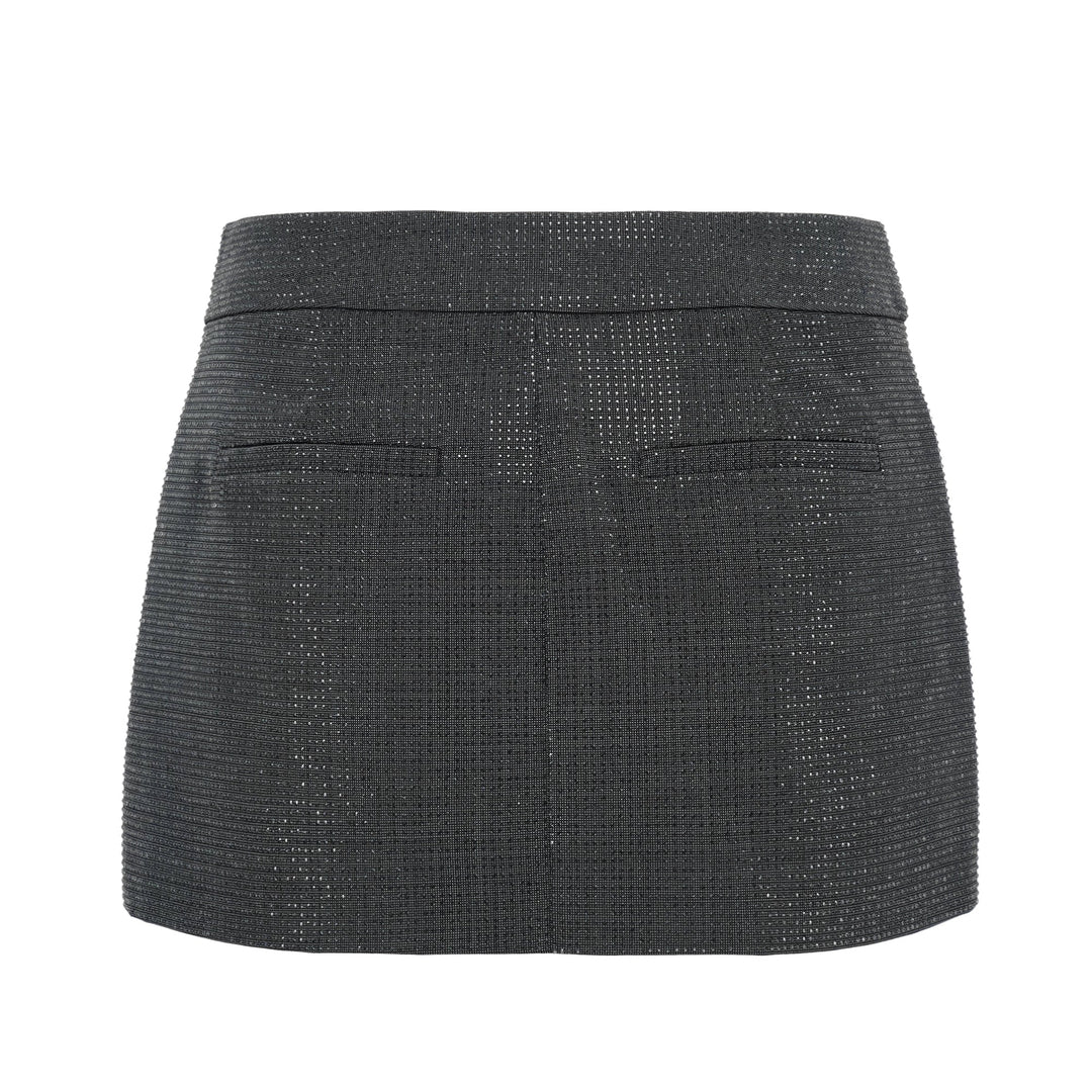 Wool Mohair Crystal Hotfix Skort