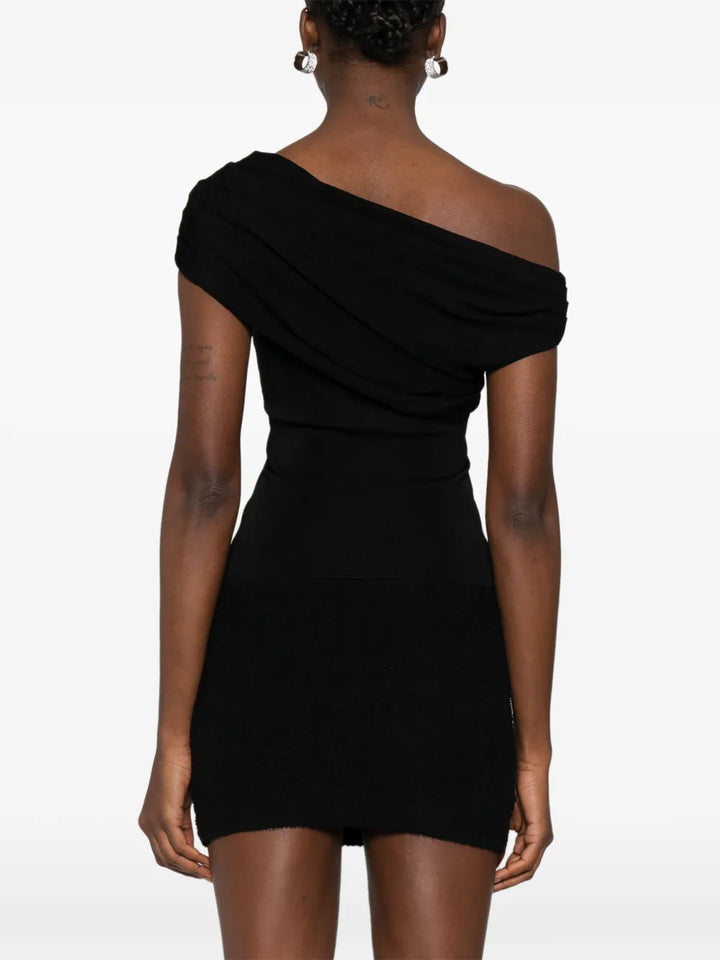 Black Draped Knit Top