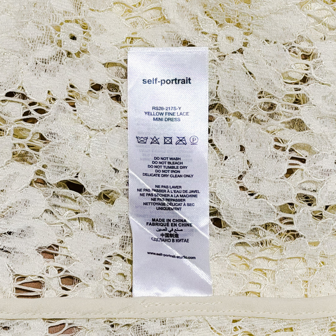 Yellow Fine Lace Mini Dress