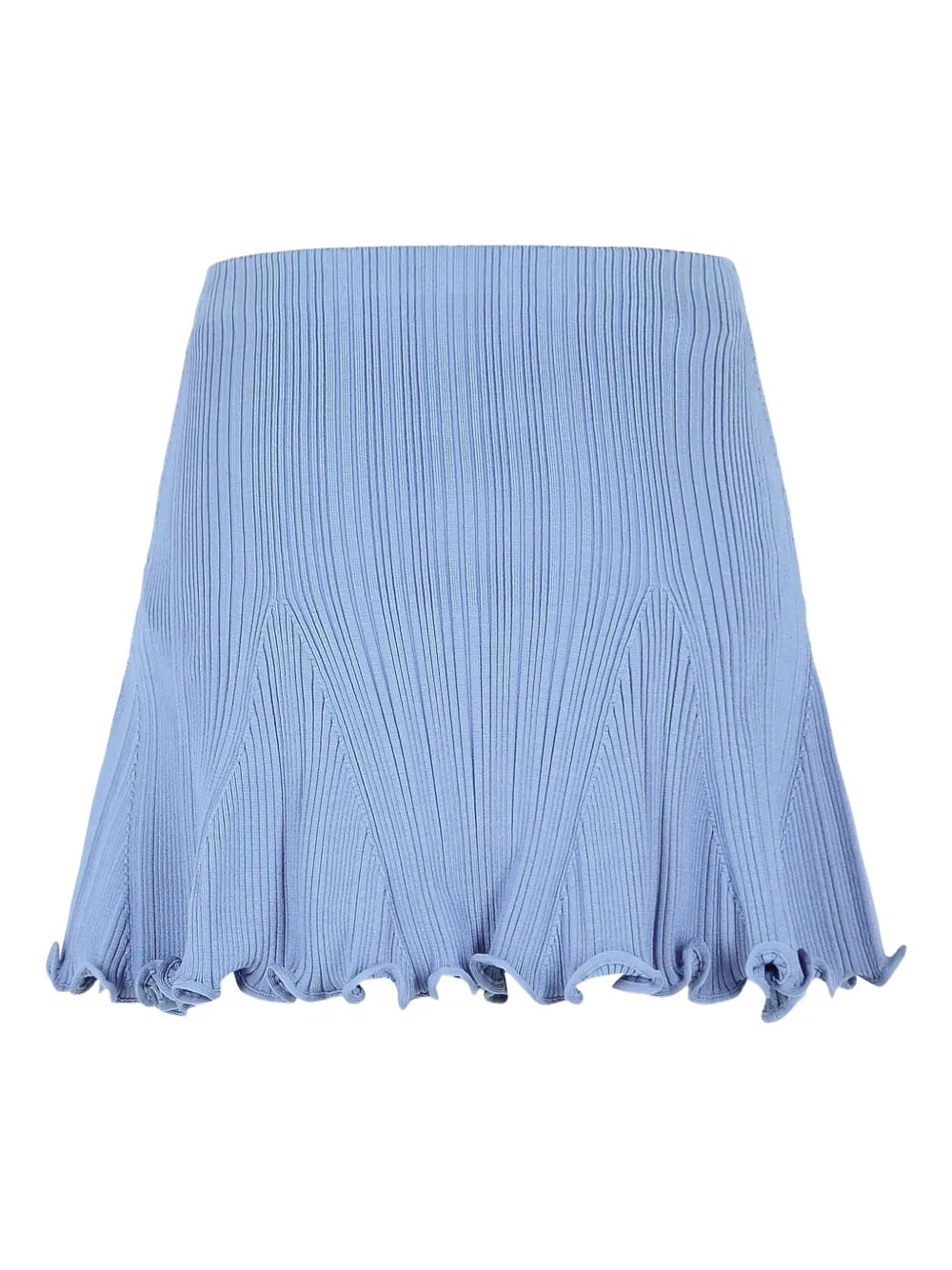 Blue Pearl Trim Knit Mini Skirt
