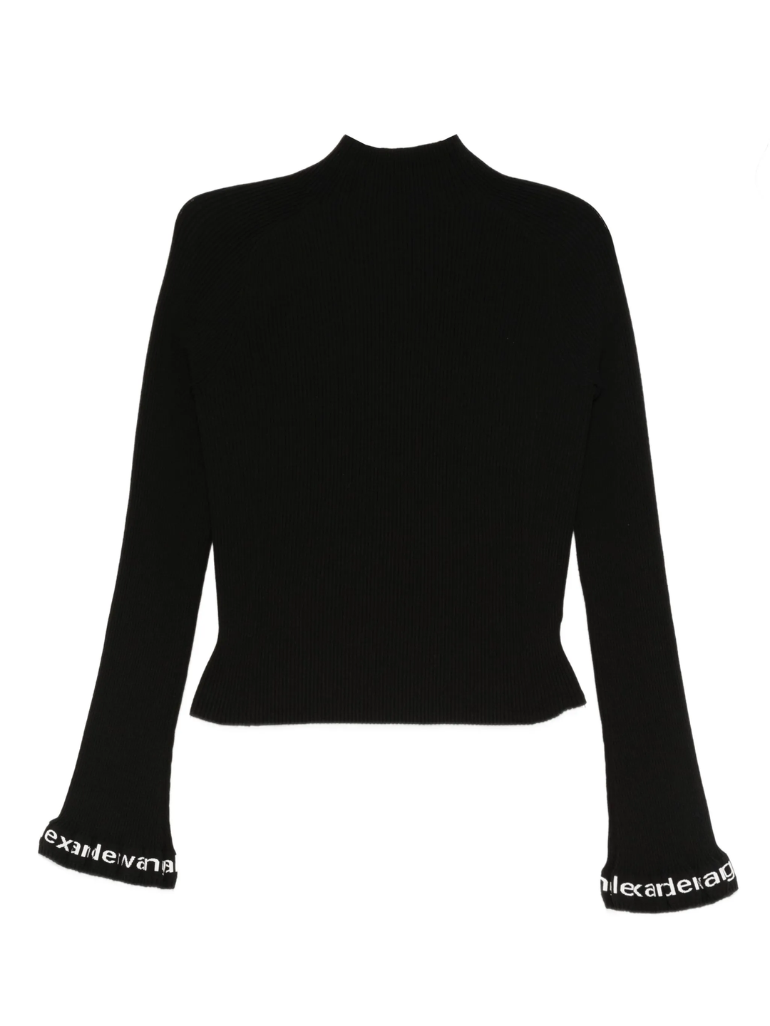 Long-Sleeve Ruffle-Hem Turtleneck