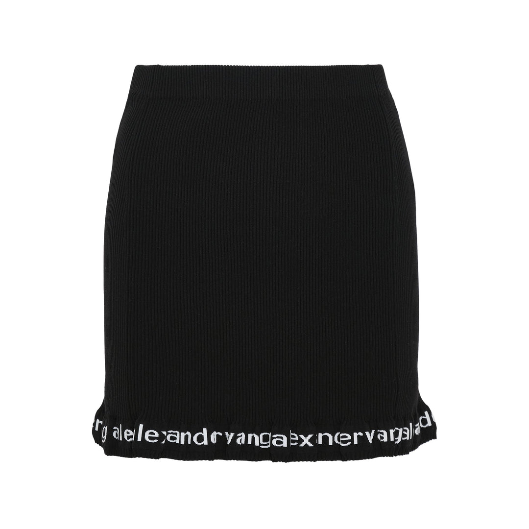 Logo Ribbed Mini Skirt