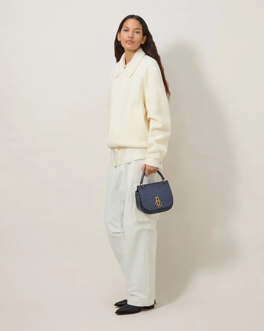 Small Amberley Satchel Top Handle Ostrich