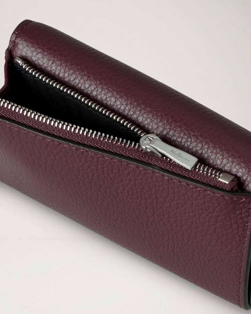 Folded Multi-Card Wallet Black Cherry Small Classic Grain