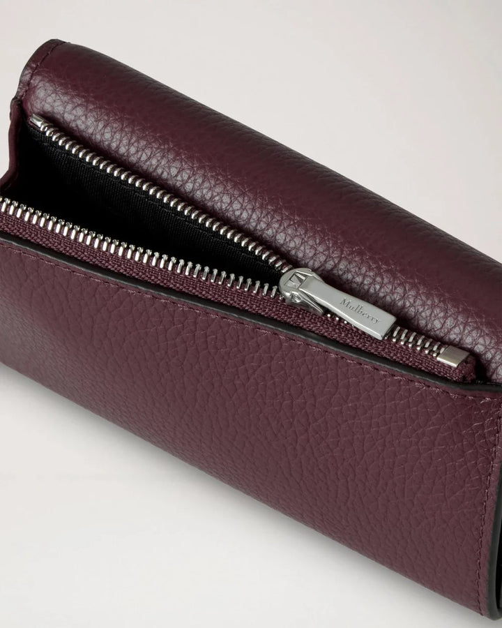 Folded Multi-Card Wallet Black Cherry Small Classic Grain