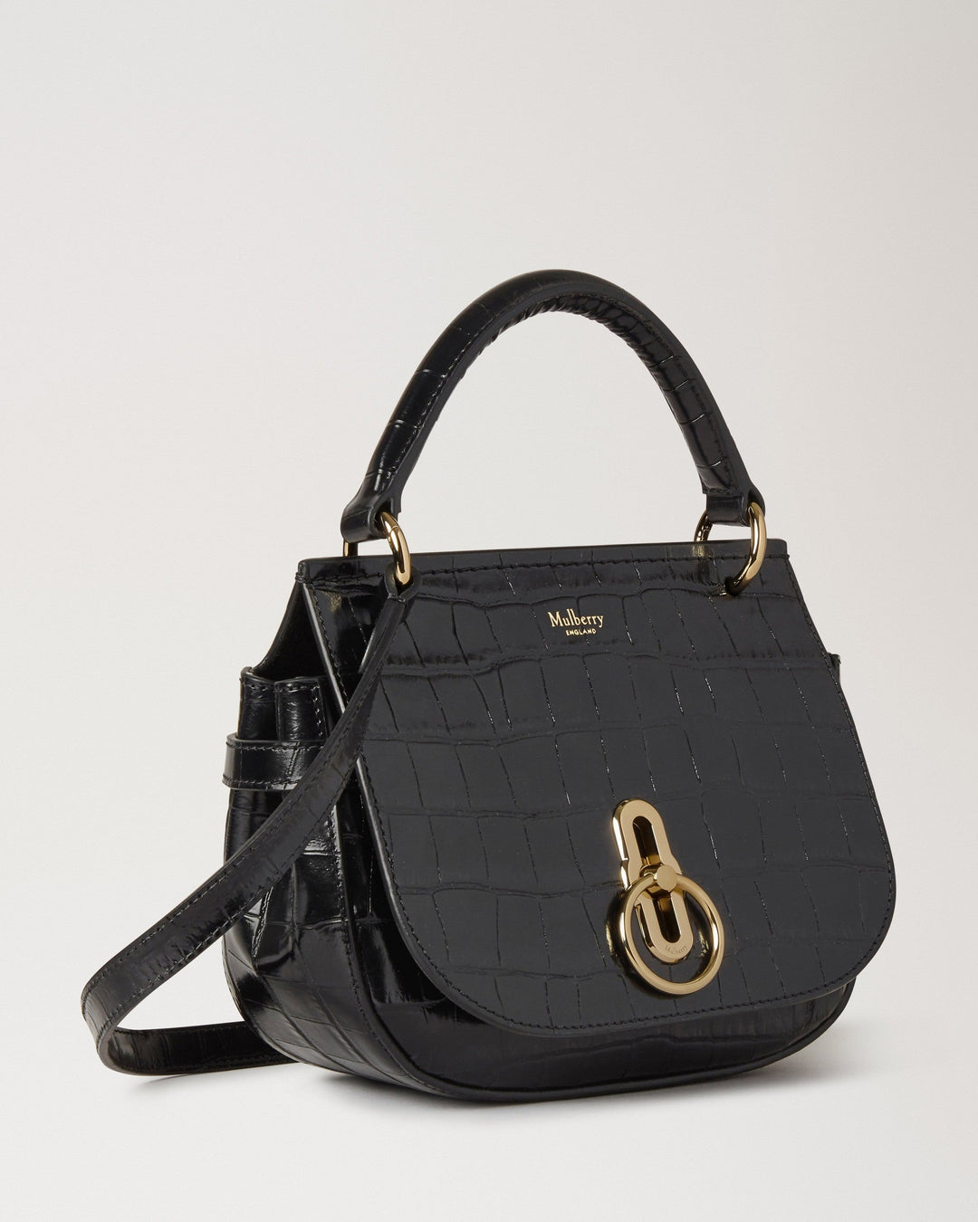 Small Amberley Satchel Top Handle Shiny Small Croc
