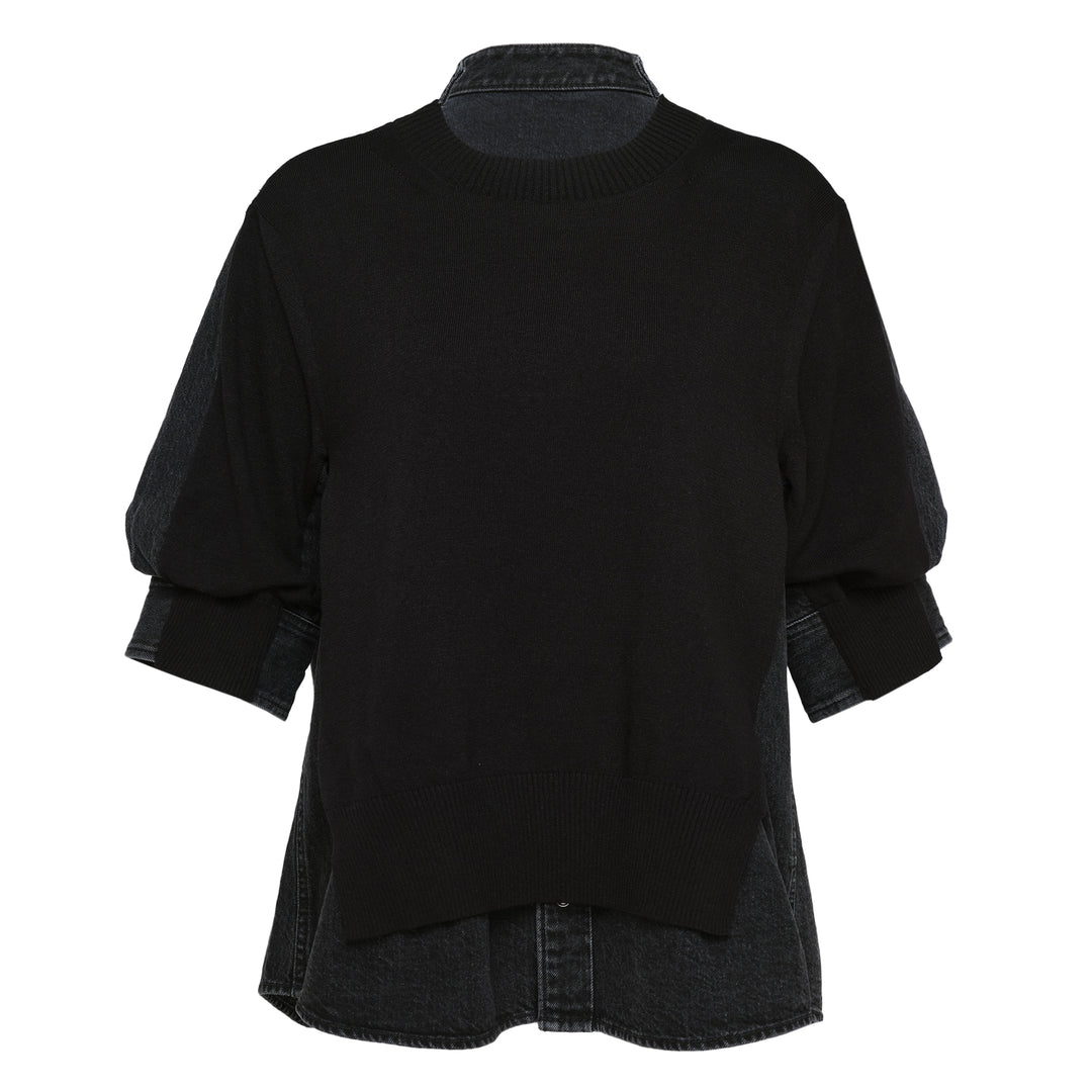 sacai Denim x Knit Pullover – Available at Club 21, Official Retailer in Singapore, Malaysia & Thailand with Global Shipping Online