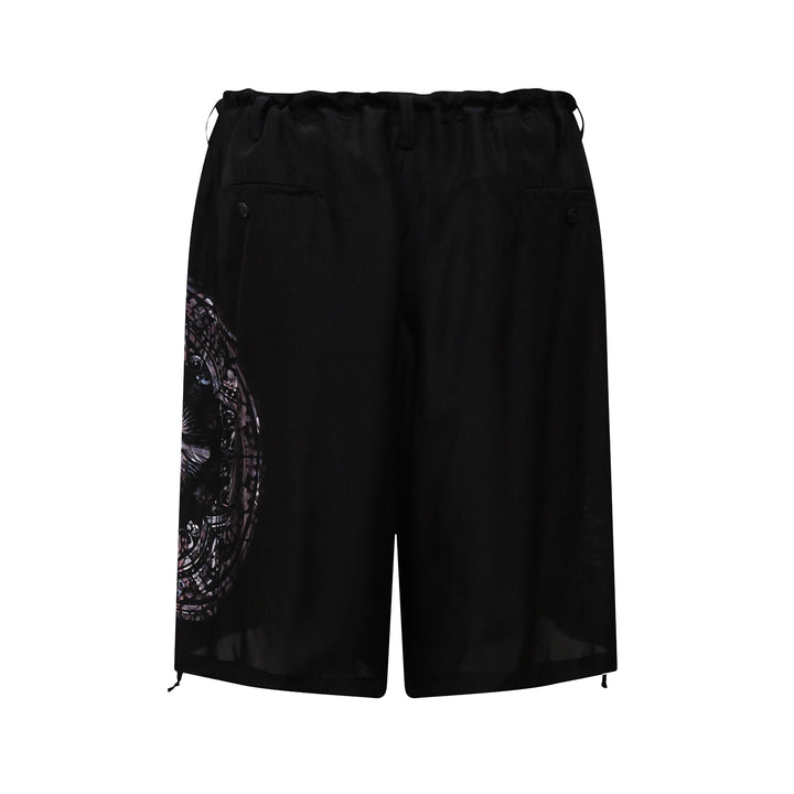 Yohji Yamamoto Asymmetric Printed Shorts – Available at Club 21, Official Retailer in Singapore, Malaysia & Thailand with Global Shipping Online