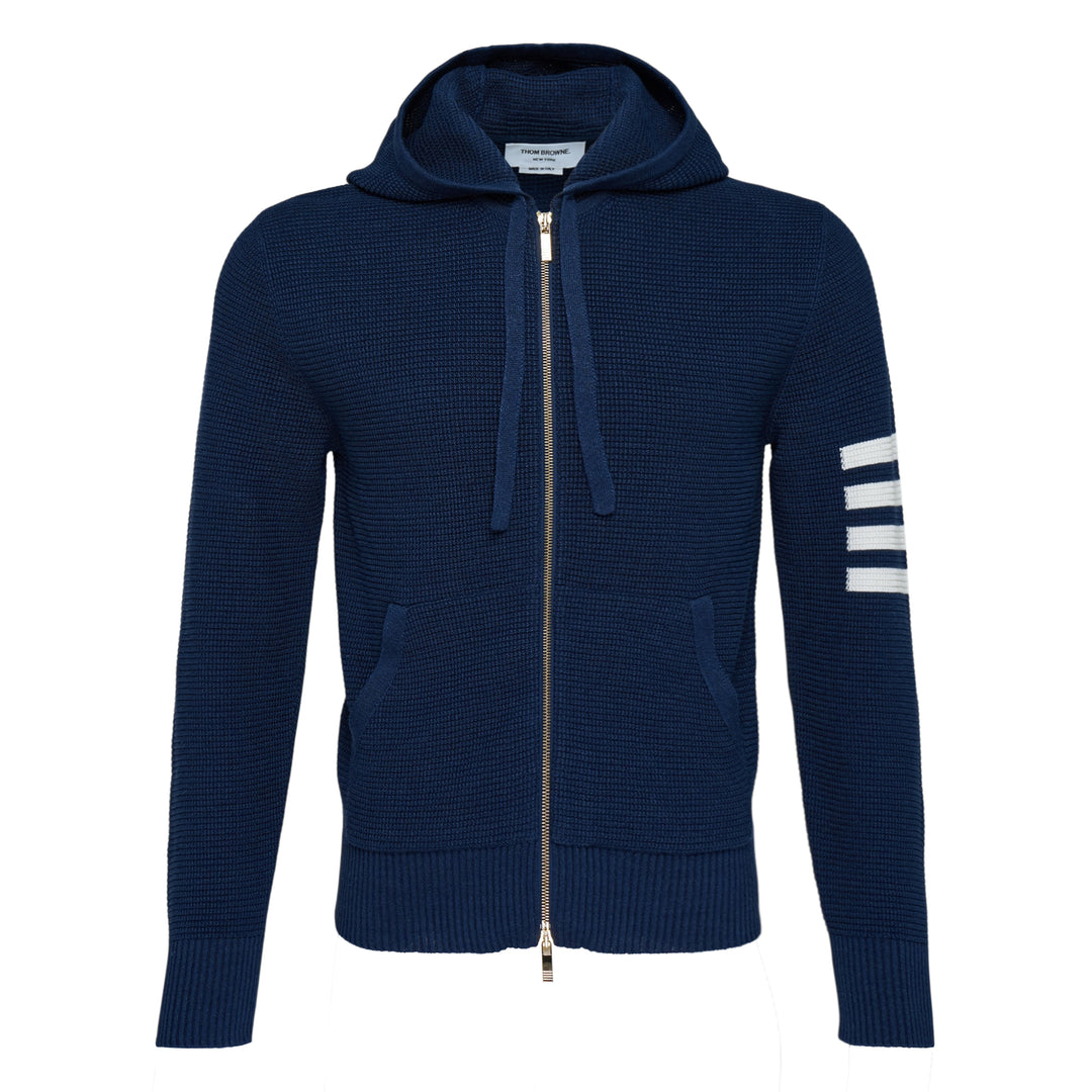 Textured Stitch Relaxed Fit Zip Hoodie