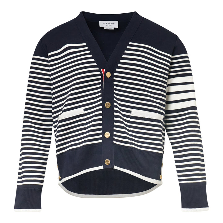 Striped Milano Stitch Boxy Fit Cardigan