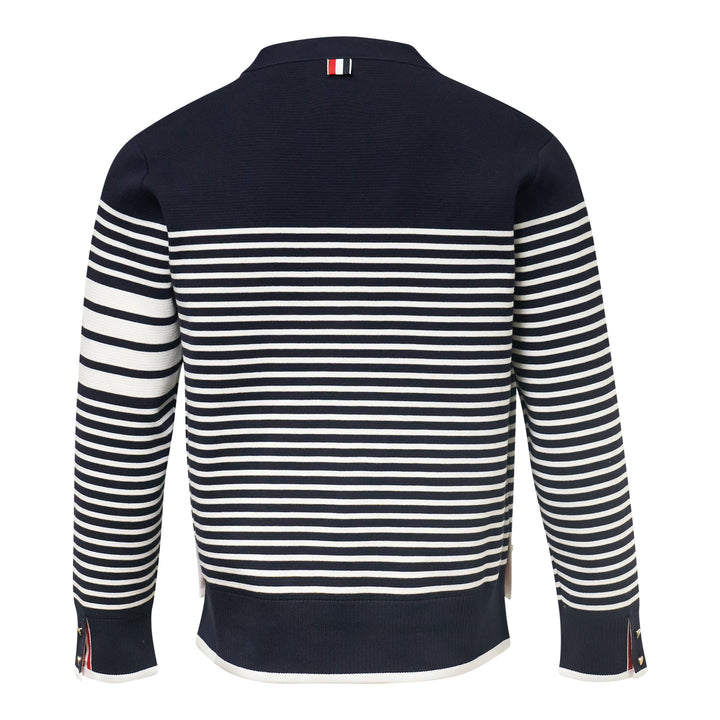 Striped Milano Stitch Boxy Fit Cardigan
