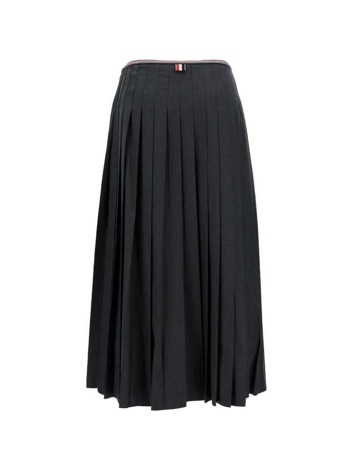 Calf Length Narrow Pleated Skirt