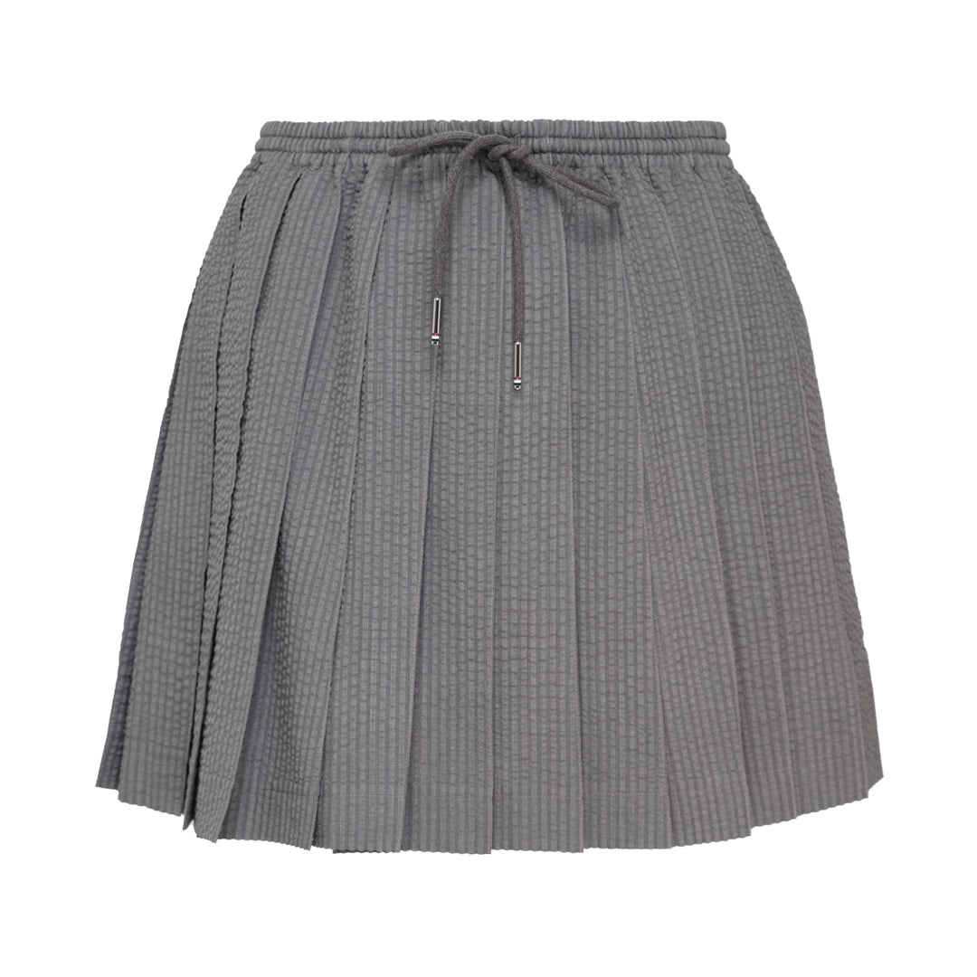 Mini Length Drawstring Pleated Skirt