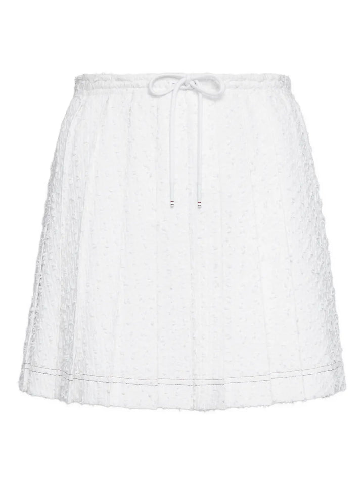 Mini Length Drawstring Pleated Skirt
