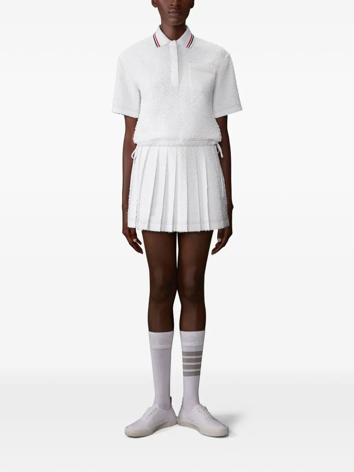 Mini Length Drawstring Pleated Skirt
