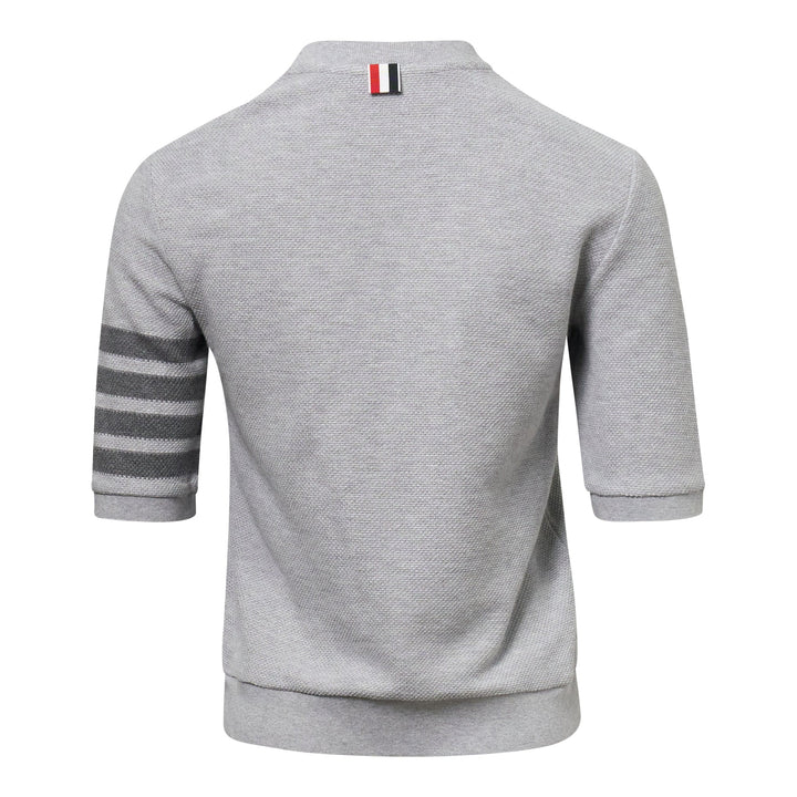 Rib Cuff Tee In Textured Pique