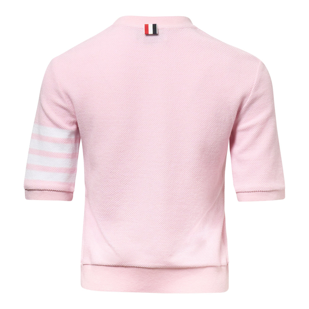 Rib Cuff Tee In Textured Pique