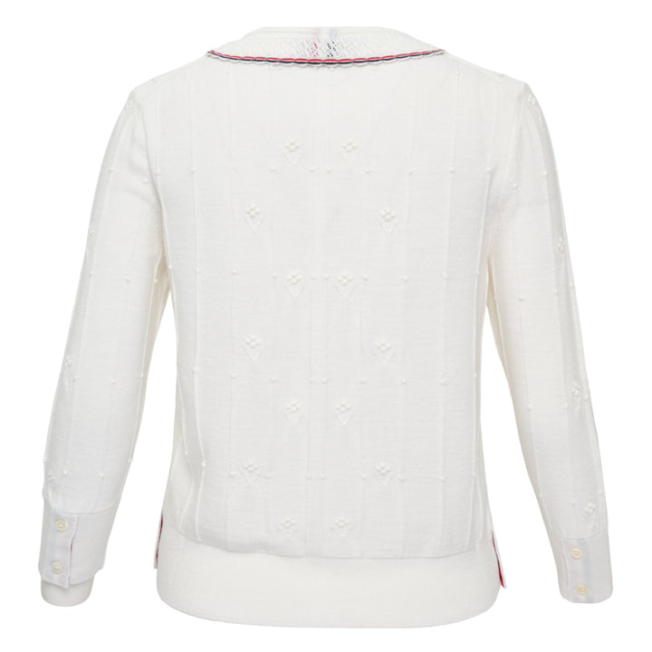 Bobble Stitch 3/4 Sleeve Knit Cardigan