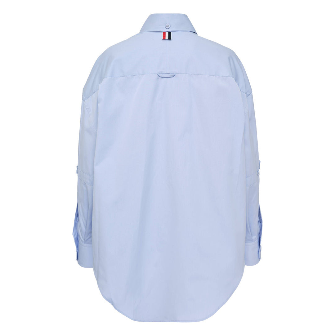 Supersized Long Sleeve Point Collar Shirt