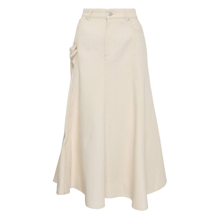 Fluted Midi Skirt Denim