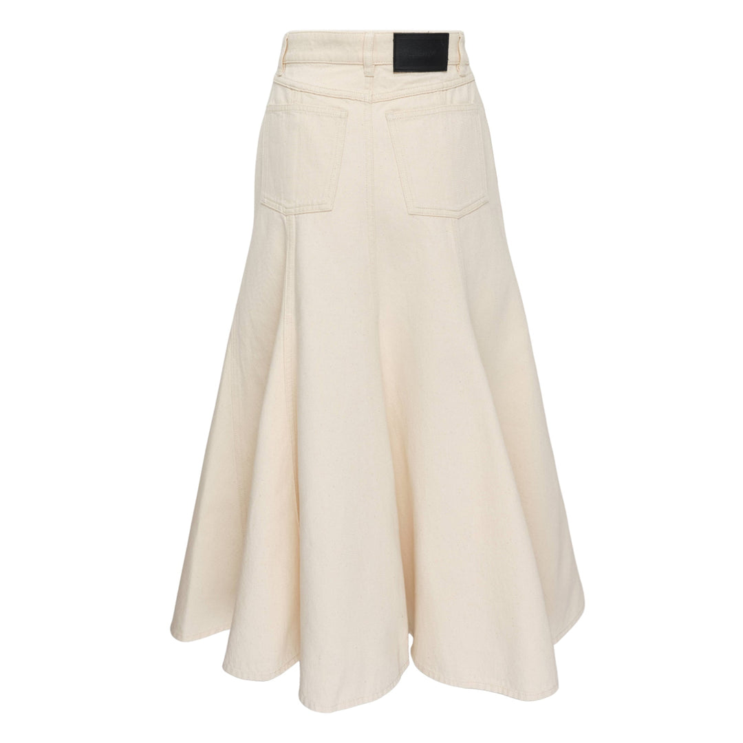 Fluted Midi Skirt Denim