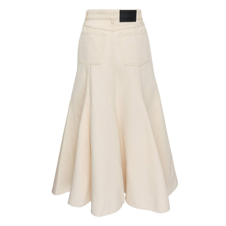 Fluted Midi Skirt Denim