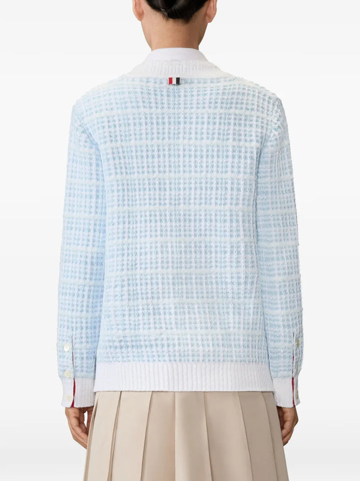 All Over Tuck Stitch Tweed Cardigan