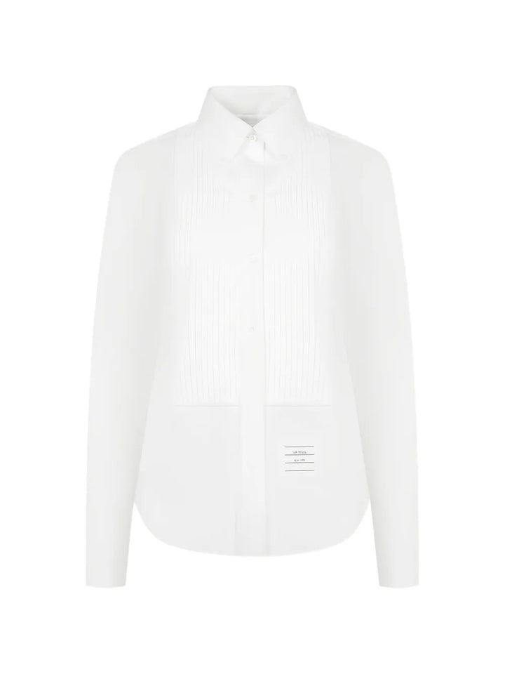 Plisse Bib Button Down Shirt