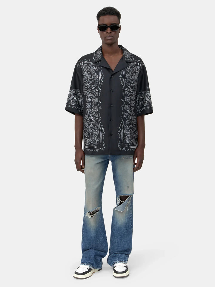 AMIRI Bandana Paint Bowling Shirt