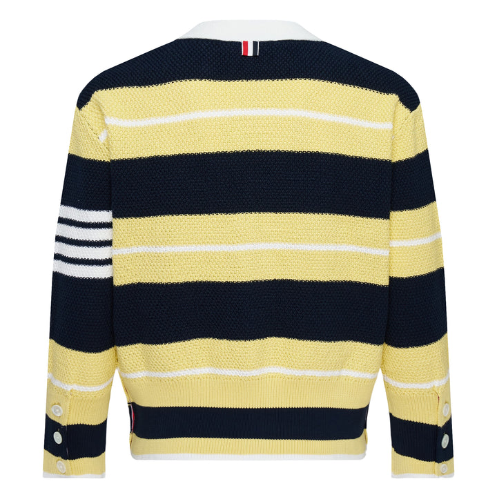 Classic Stripe Seed Stitch V Cardigan
