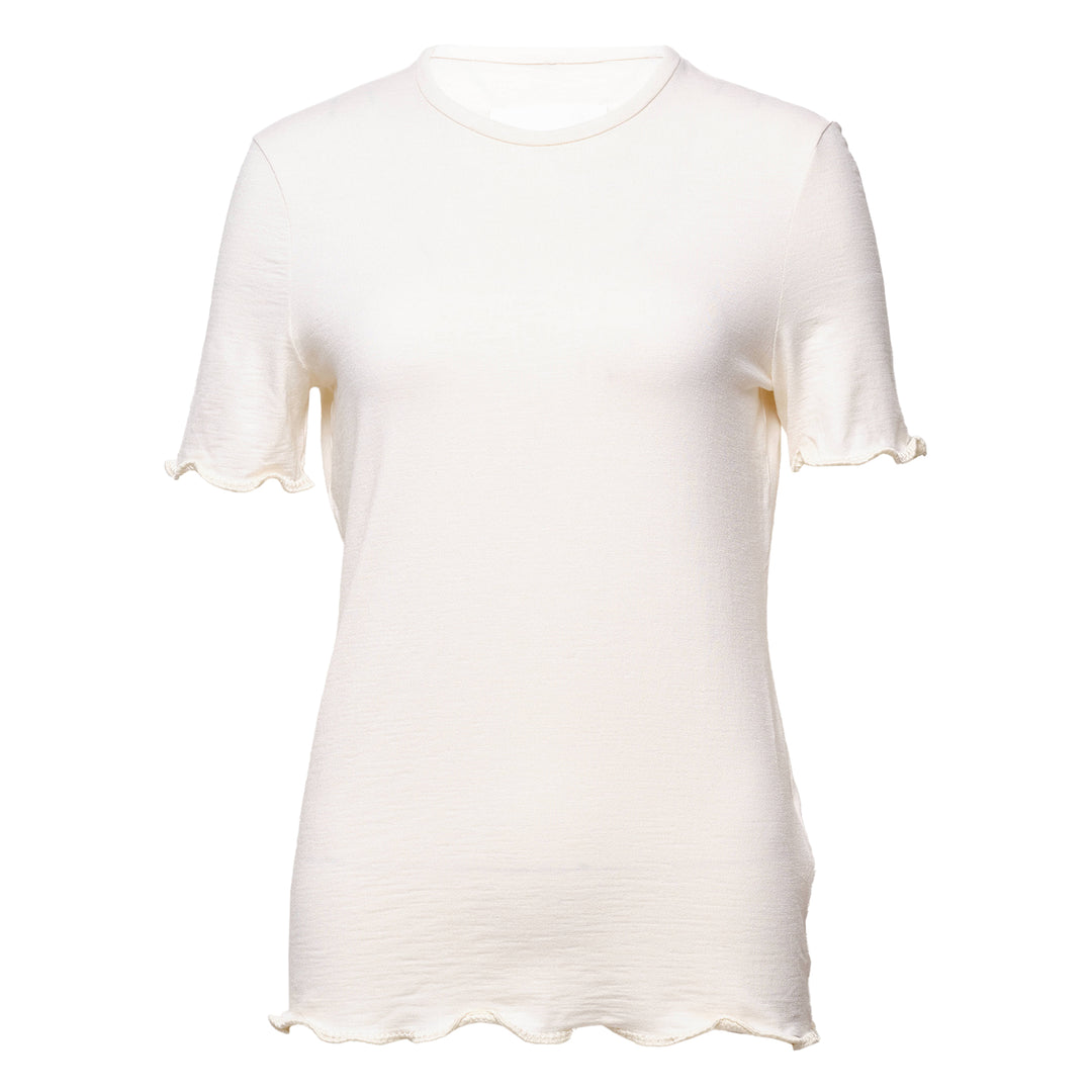 Embroidered Stretch Silk Linen Top