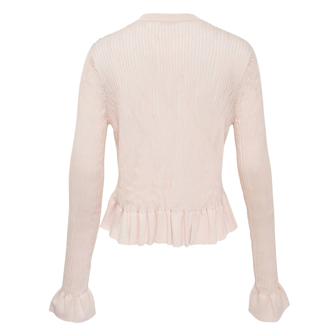 Cardigan With Frill Bottom