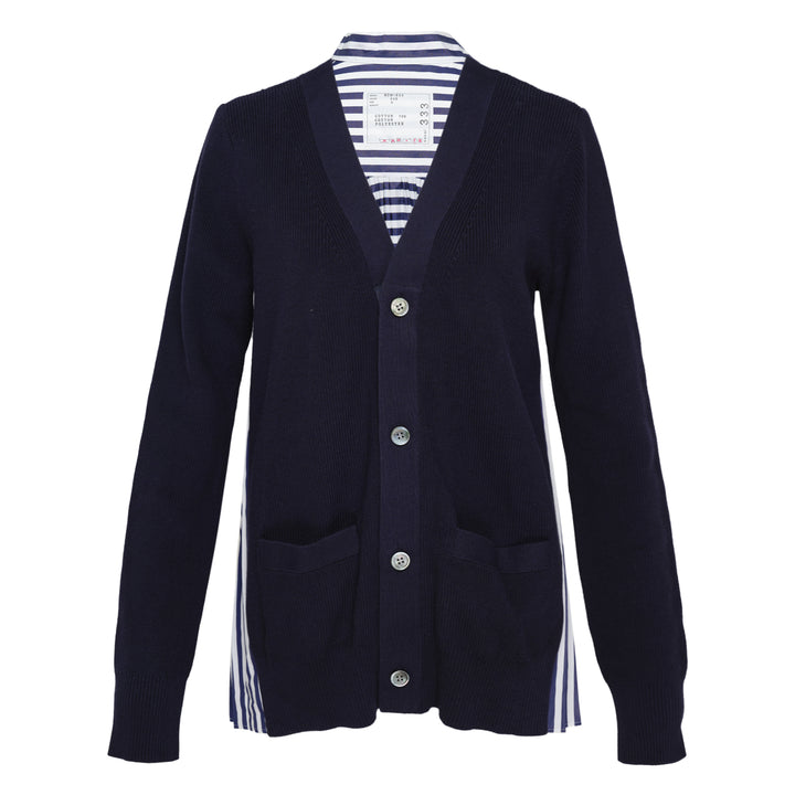 sacai Cotton Knit x Cotton Poplin Cardigan – Available at Club 21, Official Retailer in Singapore, Malaysia & Thailand with Global Shipping Online