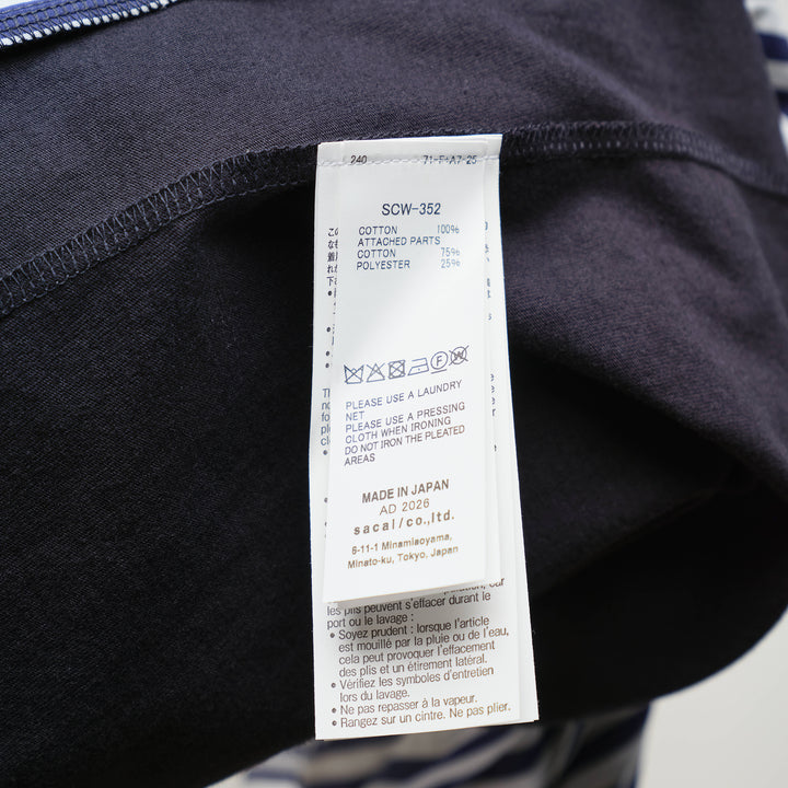 sacai Cotton Poplin x Cotton Jersey Tee – Available at Club 21, Official Retailer in Singapore, Malaysia & Thailand with Global Shipping Online