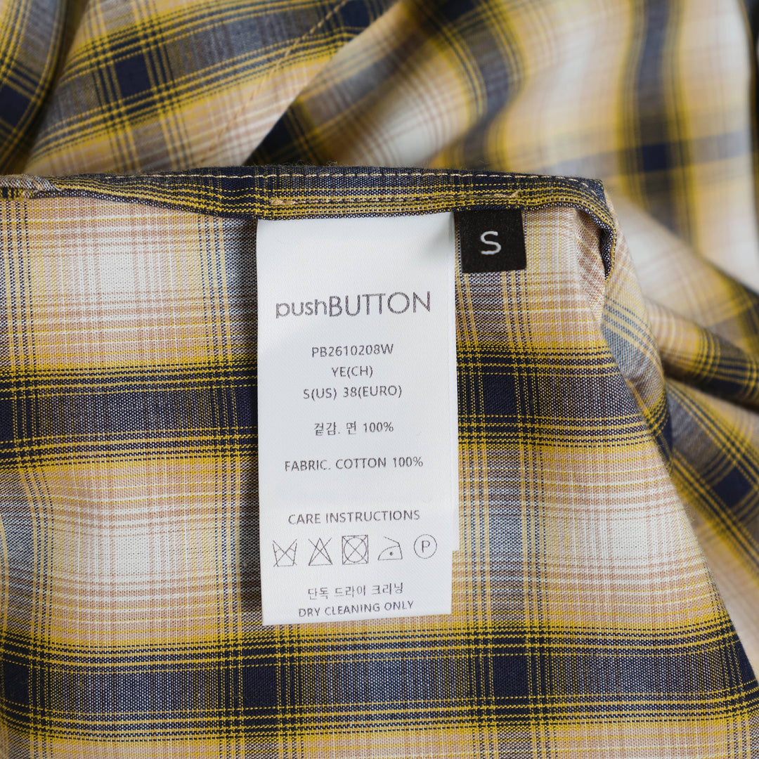 Yellow Check Western Puff Shirt