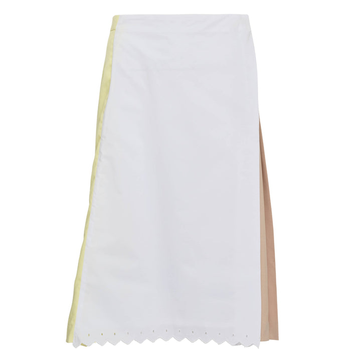 White Dot Midi Pleated Skirt