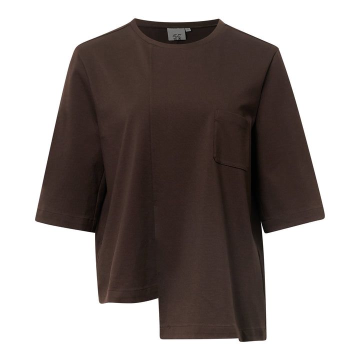 Brown Ponte Layered T-Shirt