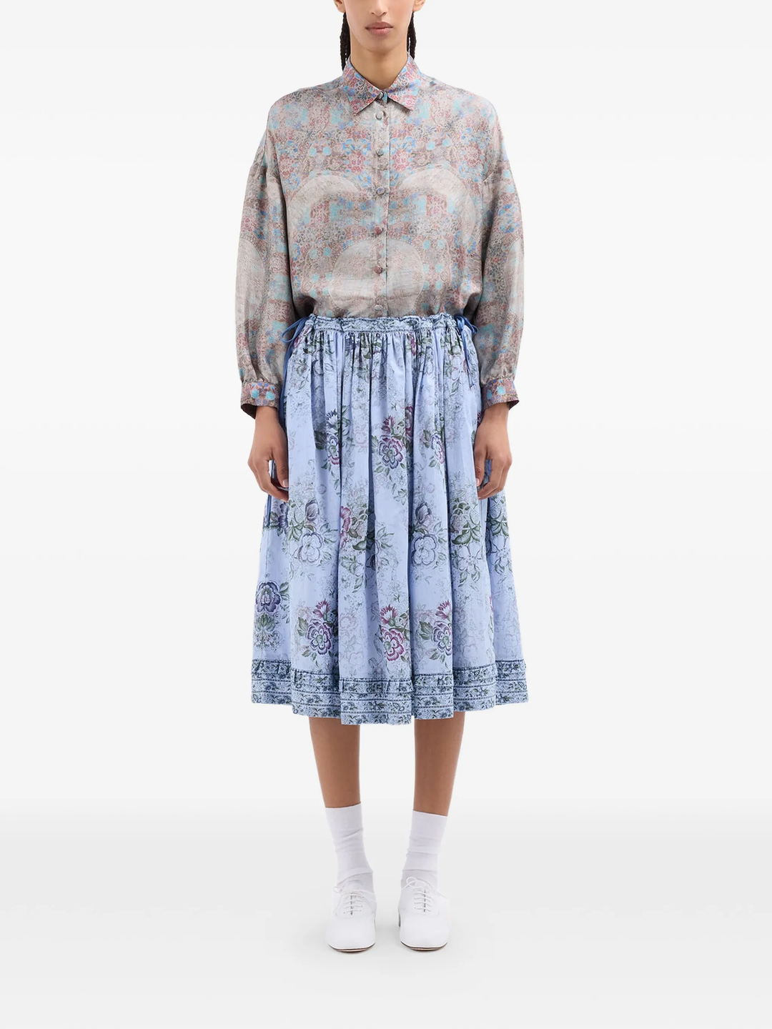 Floral Print Midi Skirt