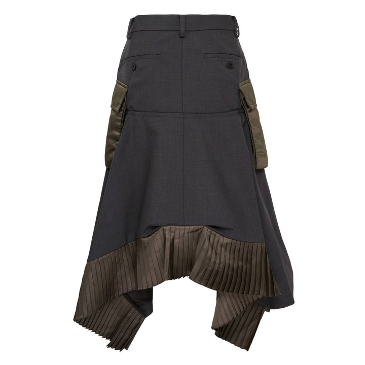 Suiting x Nylon Twill Skirt