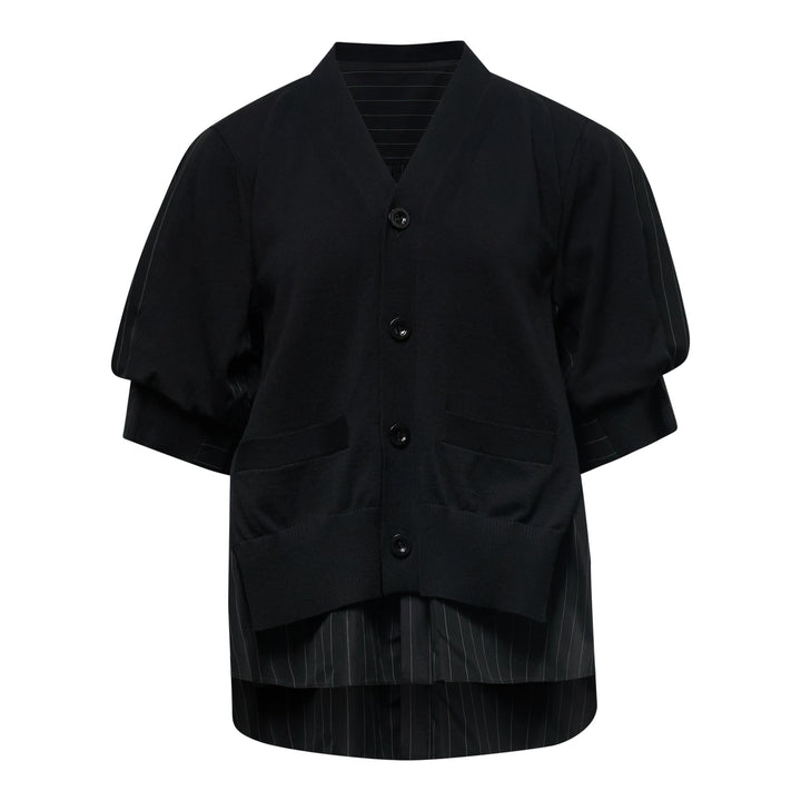 Chalk Stripe x Cotton Knit Cardigan
