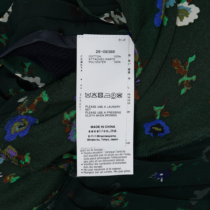 Floral Print x Cotton Knit Cardigan