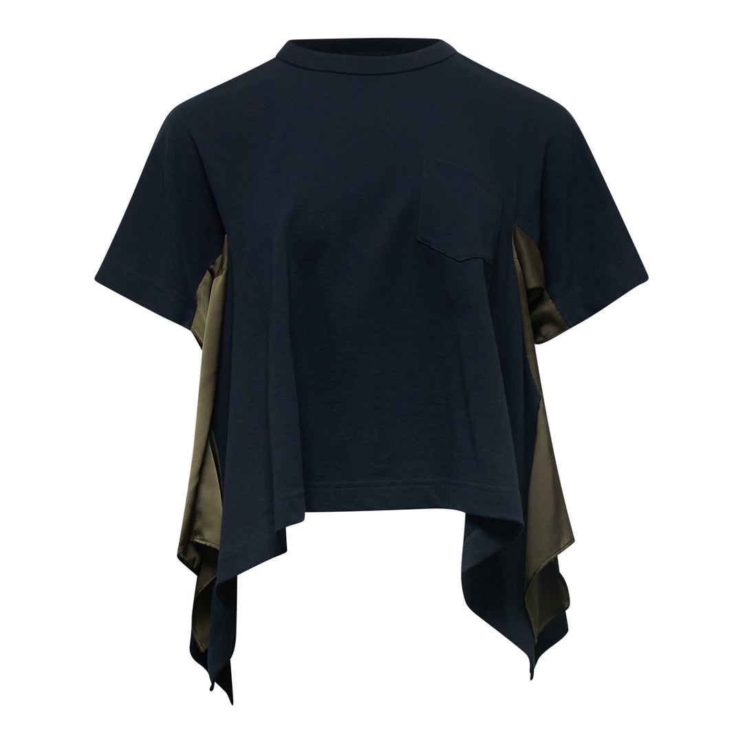 Satin x Cotton Jersey T-Shirt