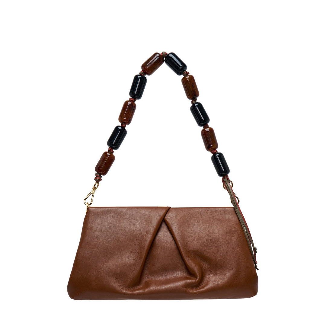 Small Pleat Clutch With Detachable Strap